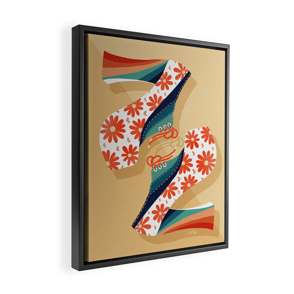 Disco Platforms â Retro Rainbow Framed Canvas Print Gallery Image 2