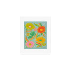 Drippy Daisy Dreamscape - Electric on Blue Art Print Gallery Image 1