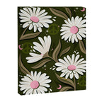 Drippy Daisy Dreamscape - Pink on Olive Canvas Print Gallery Image 8