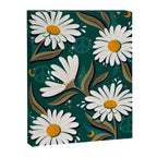 Drippy Daisy Dreamscape - White on Teal Canvas Print Gallery Image 8
