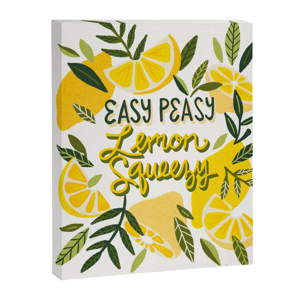 Easy Peasy Lemon Squeezy Citrus - Yellow & Green Palette Canvas Print Gallery Image 6