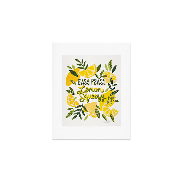 Easy Peasy Lemon Squeezy Citrus - Yellow & Green Palette Art Print Gallery Image 1