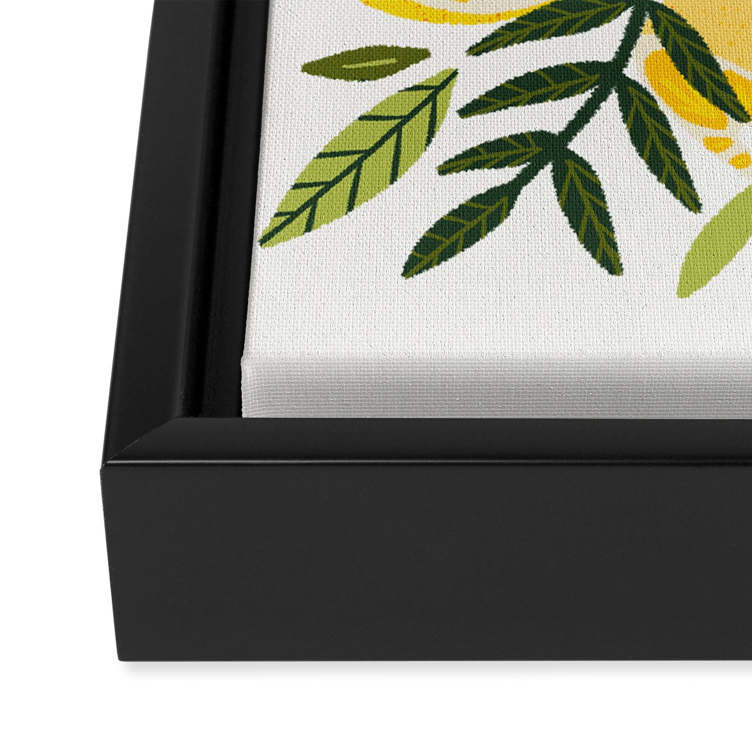 Easy Peasy Lemon Squeezy Citrus - Yellow & Green Palette Framed Canvas Print Gallery Image 3