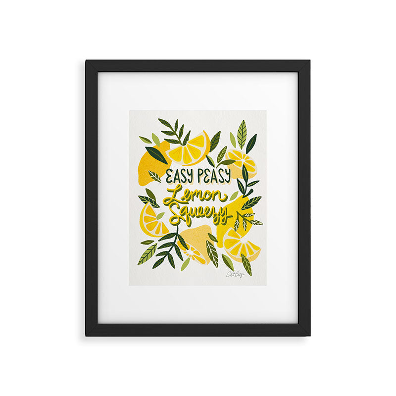 Easy Peasy Lemon Squeezy Citrus - Yellow & Green Palette Framed Art Print Gallery Image 4