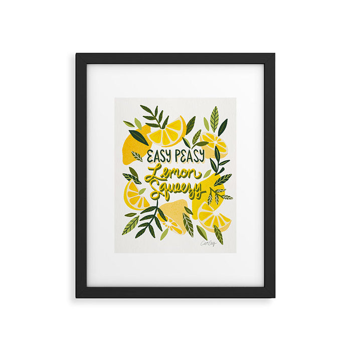 Easy Peasy Lemon Squeezy Citrus - Yellow & Green Palette Framed Art Print Gallery Image 1