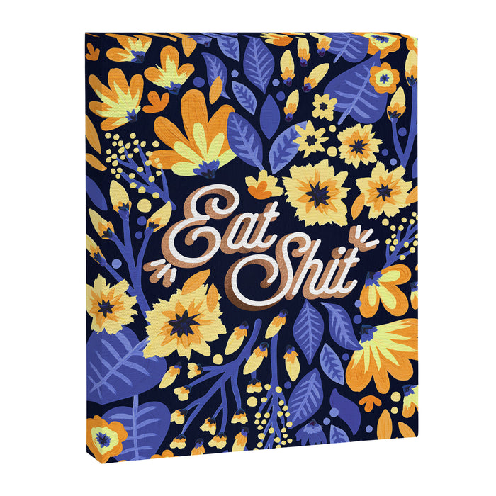 Eat Shit - Yellow & Slate Canvas Print Gallery Image 1