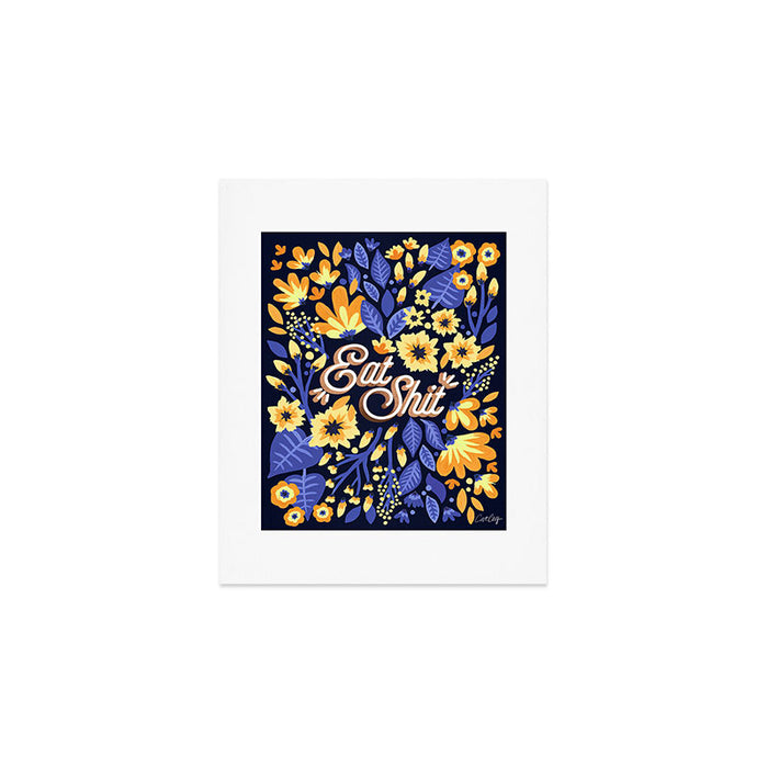 Eat Shit - Yellow & Slate Art Print Gallery Image 1