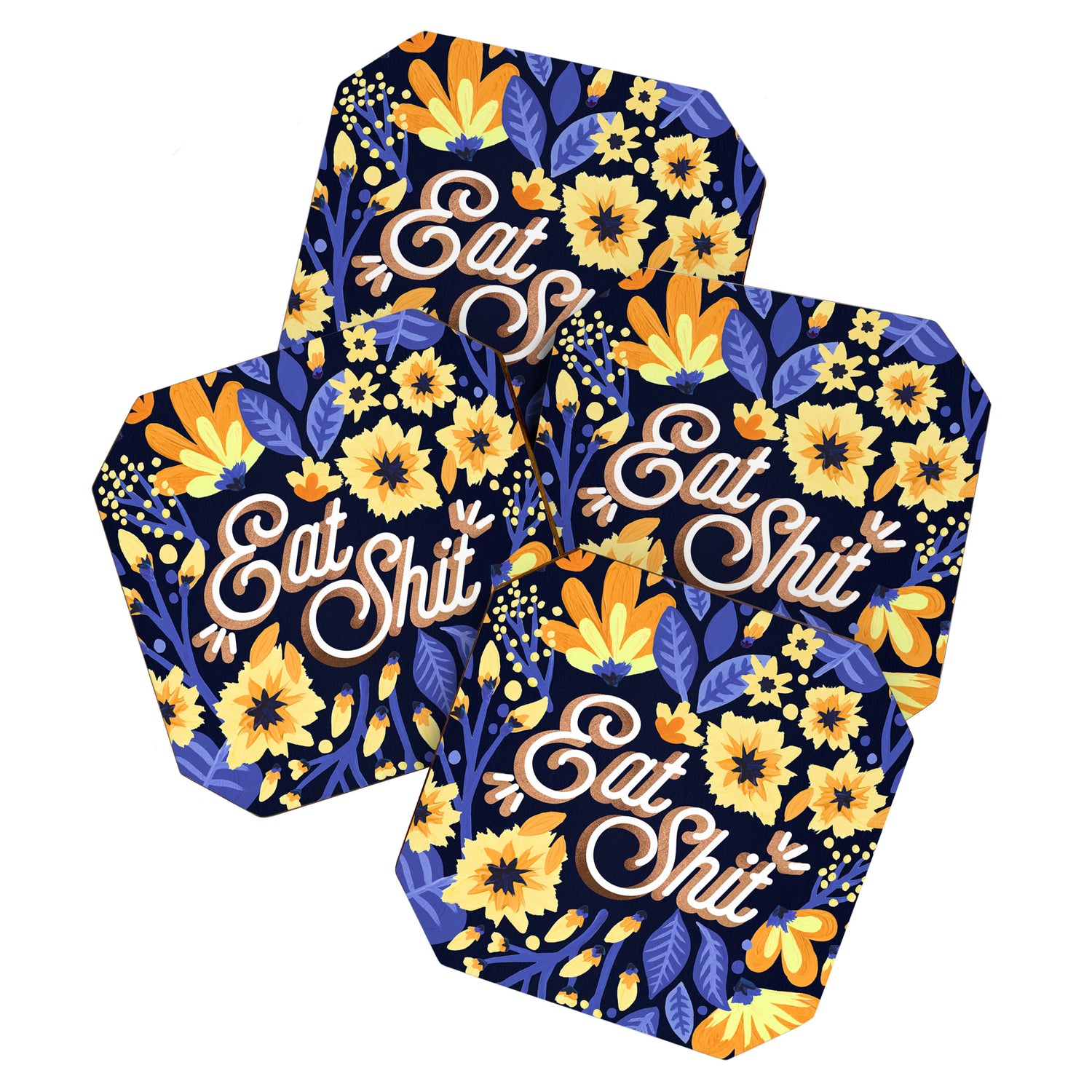 Eat Shit - Yellow & Slate Coaster Gallery Image 1