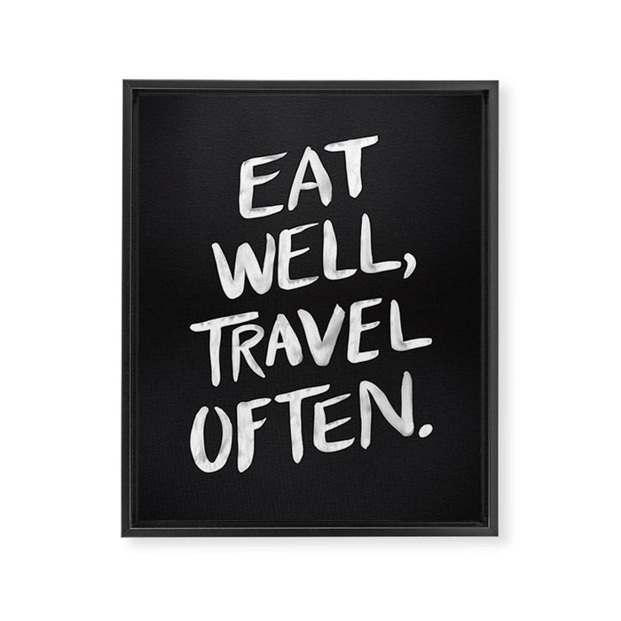 Eat Well, Travel Often Framed Canvas Print Gallery Image 1