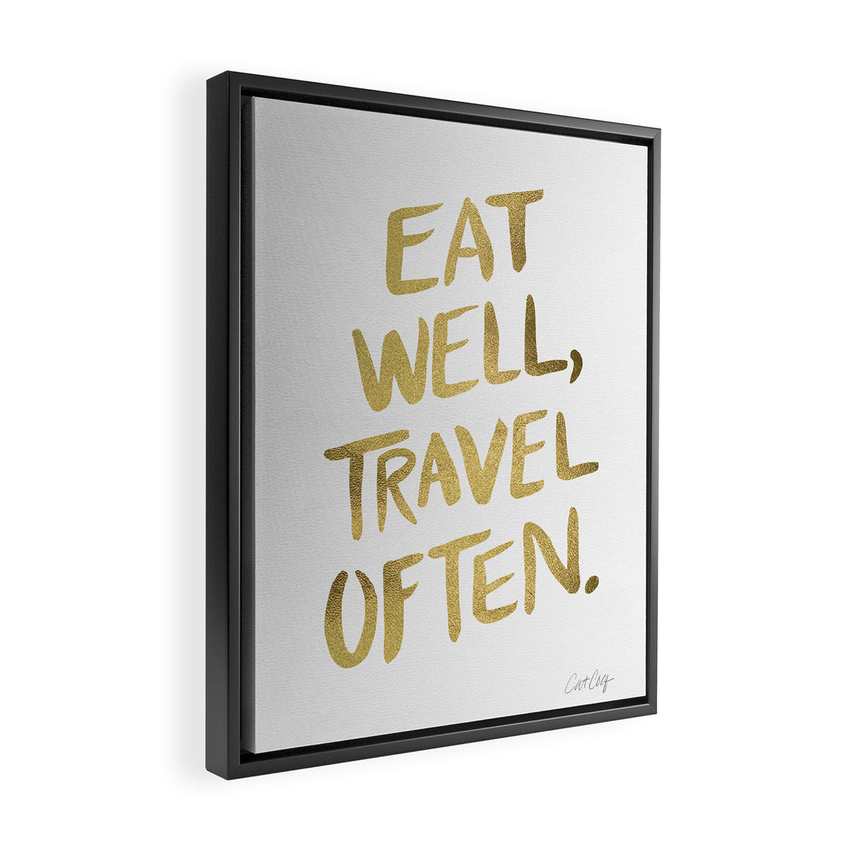 Eat Well Travel Often on Gold Framed Canvas Print Gallery Image 2