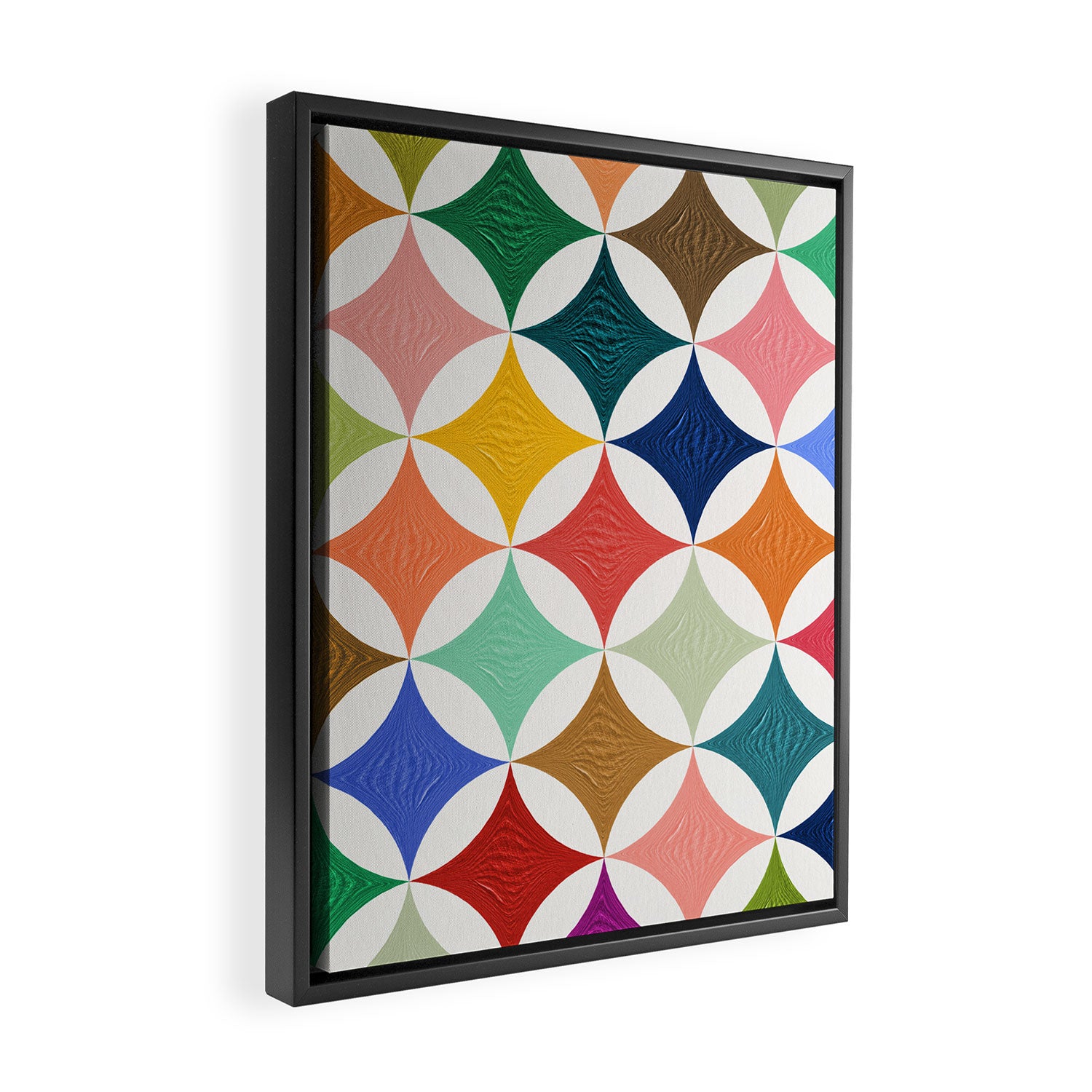 Eclipse Pattern - Rainbow Palette Framed Canvas Print Gallery Image 2