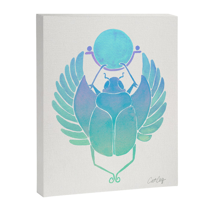 Egyptian Scarab - Turquoise OmbrÃ© Canvas Print Gallery Image 1