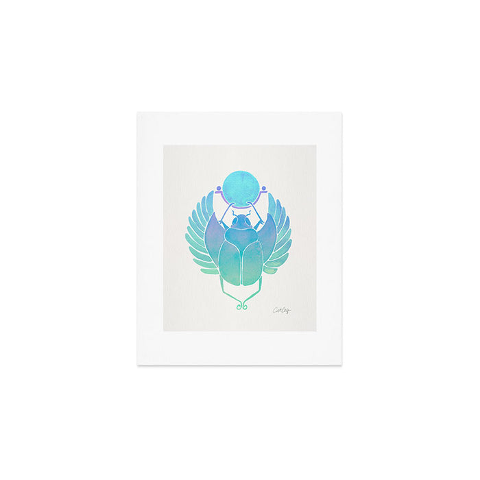 Egyptian Scarab - Turquoise OmbrÃ© Art Print Gallery Image 1