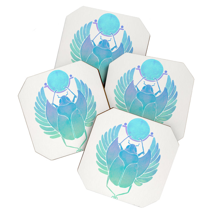 Egyptian Scarab - Turquoise OmbrÃ© Coaster Gallery Image 1