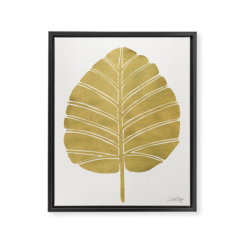 Elephant Ear Alocasia - Gold Palette Framed Canvas Print Gallery Image 8