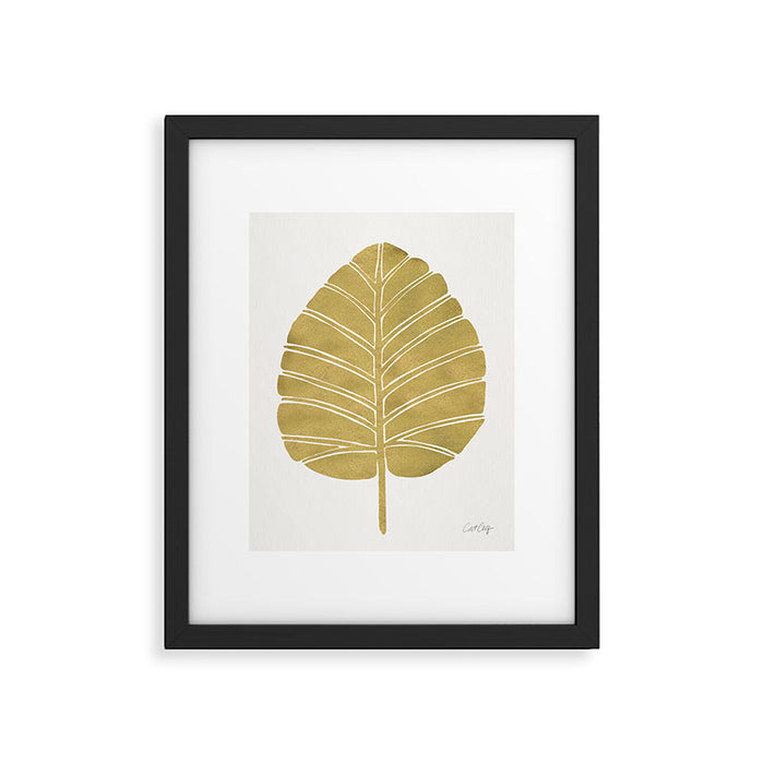 Elephant Ear Alocasia - Gold Palette Framed Art Print Gallery Image 1