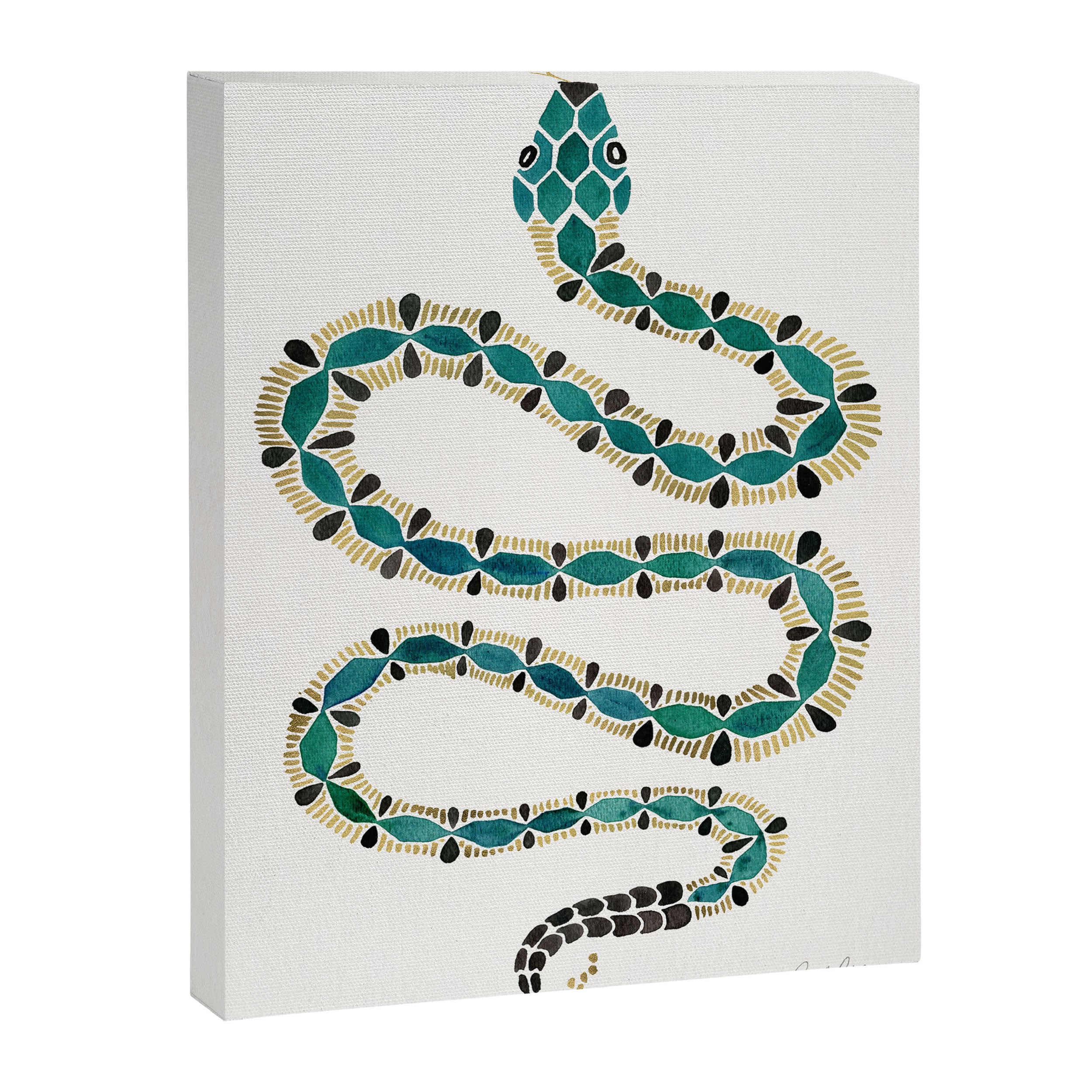 Emerald & Gold Serpent Canvas Print Gallery Image 6