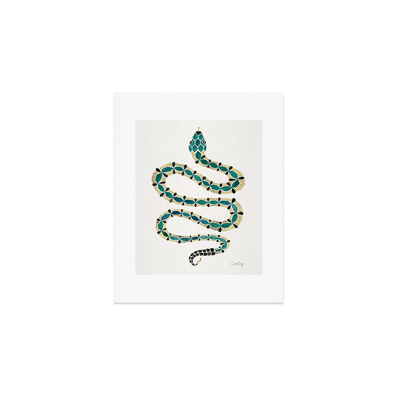 Emerald & Gold Serpent Art Print Gallery Image 1