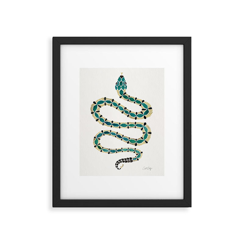 Emerald & Gold Serpent Framed Art Print Gallery Image 5