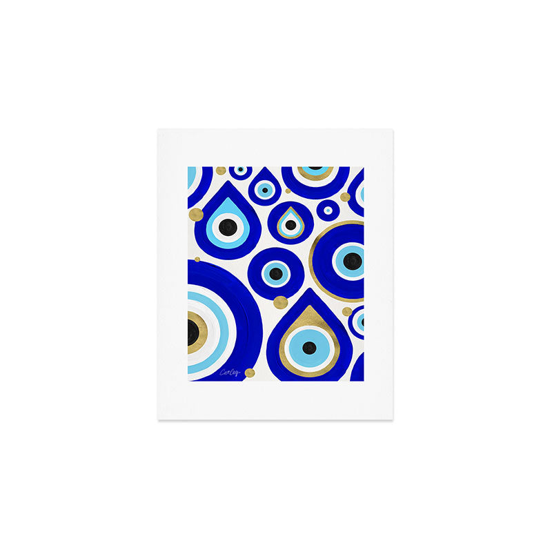 Evil Eye Charms on White Art Print Gallery Image 1
