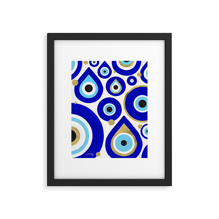 Evil Eye Charms on White Framed Art Print Gallery Image 1