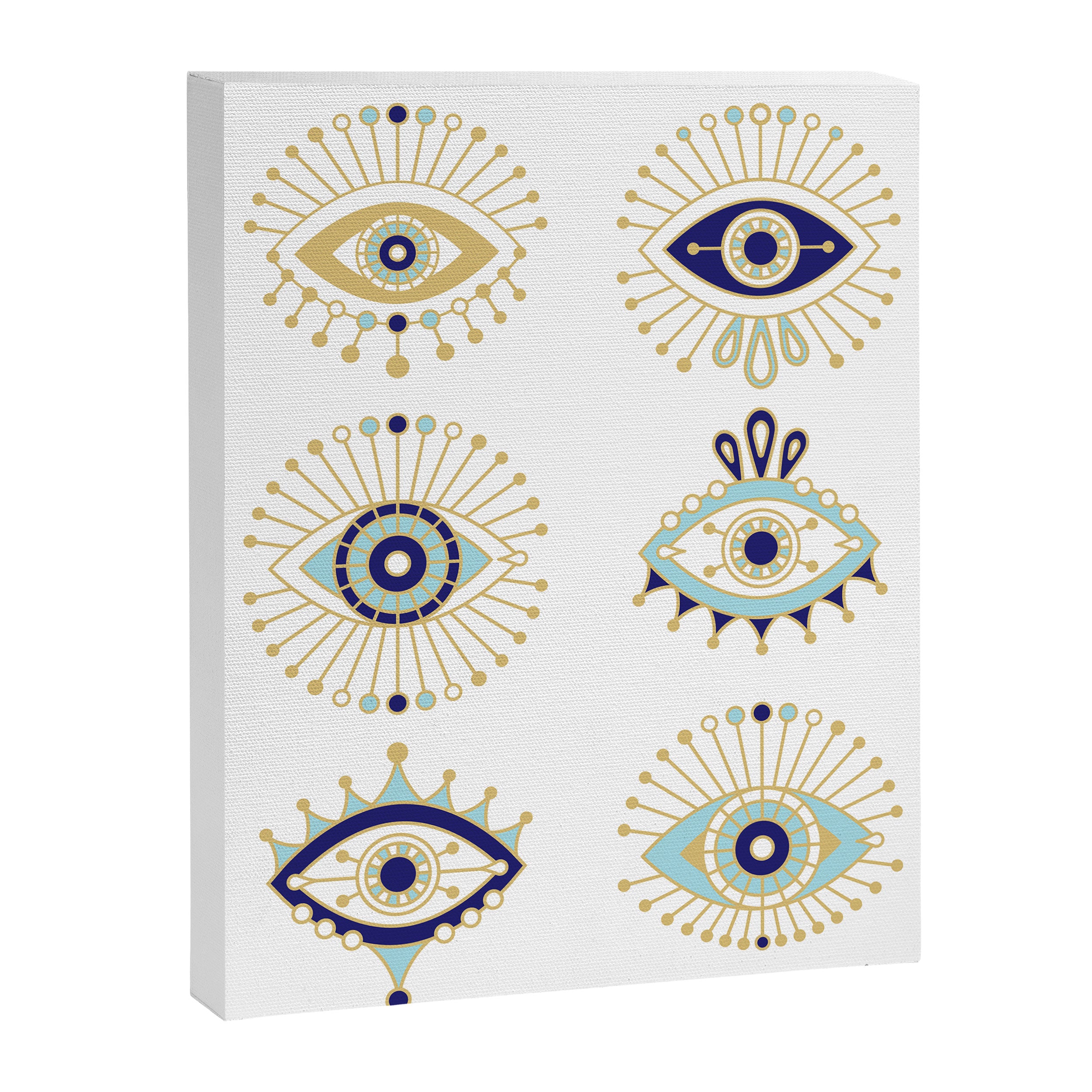 Evil Eye Collection on White Canvas Print Gallery Image 8