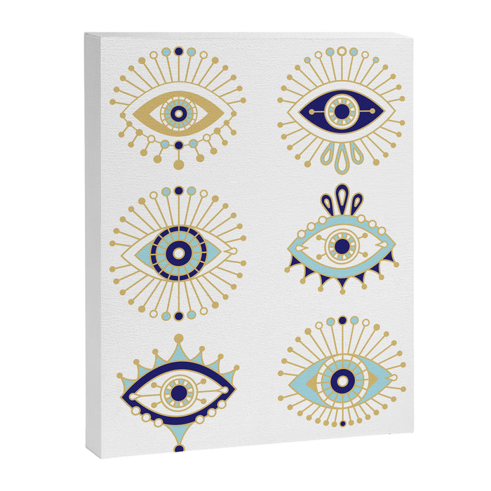 Evil Eye Collection on White Canvas Print Gallery Image 1