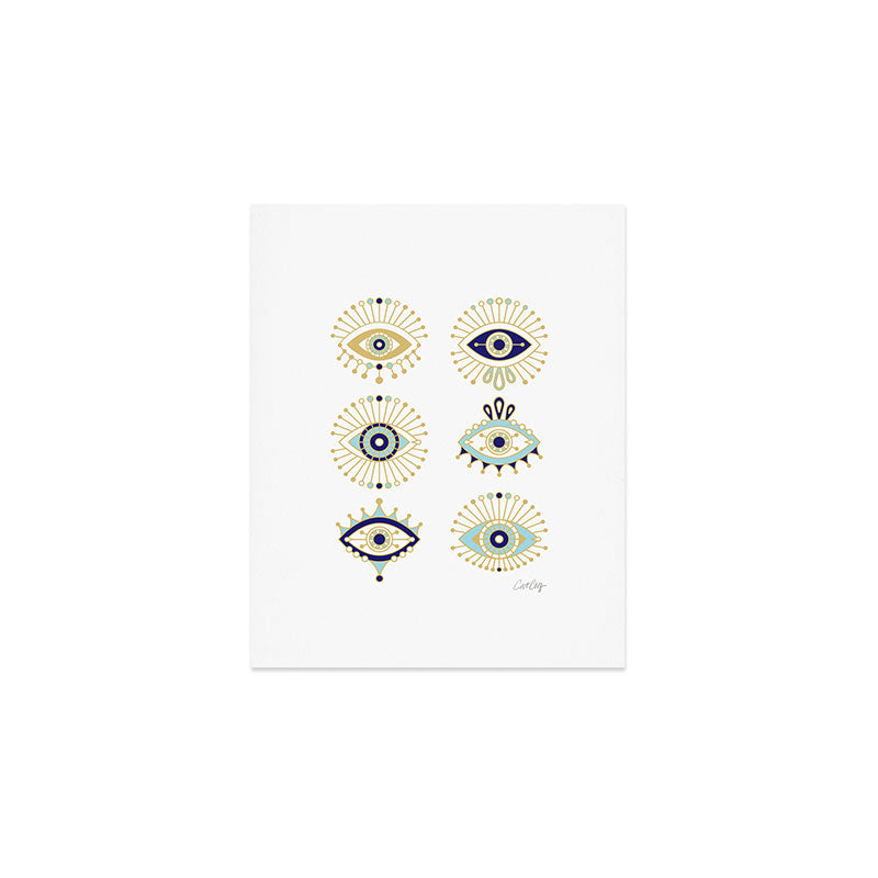 Evil Eye Collection on White Art Print Gallery Image 1