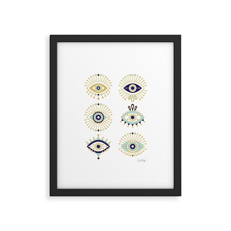Evil Eye Collection on White Framed Art Print Gallery Image 4
