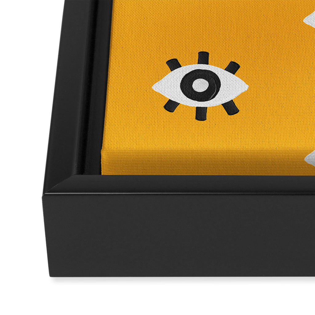 Evil Eye Dots - Marigold Palette Framed Canvas Print Gallery Image 3