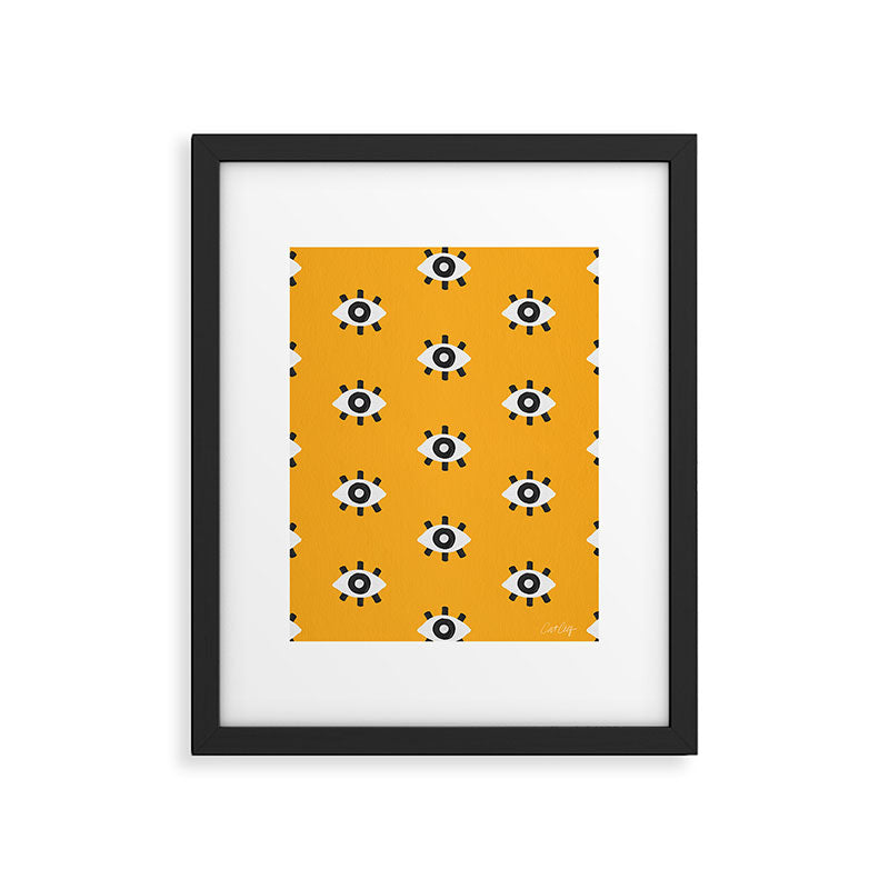 Evil Eye Dots - Marigold Palette Framed Art Print Gallery Image 6