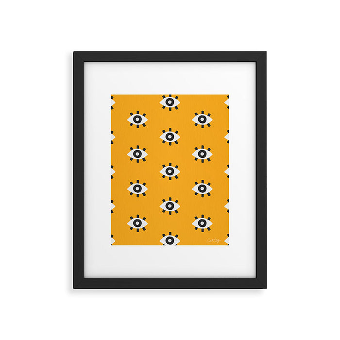 Evil Eye Dots - Marigold Palette Framed Art Print Gallery Image 1