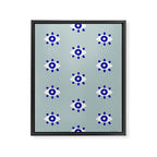Evil Eye Dots - Mint & Navy Framed Canvas Print Gallery Image 6