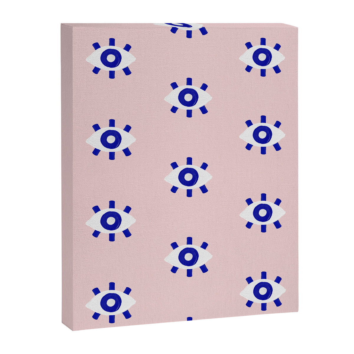 Evil Eye Dots - Navy & Blush Palette Canvas Print Gallery Image 8