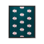 Evil Eye Dots - Teal & Pink Framed Canvas Print Gallery Image 6