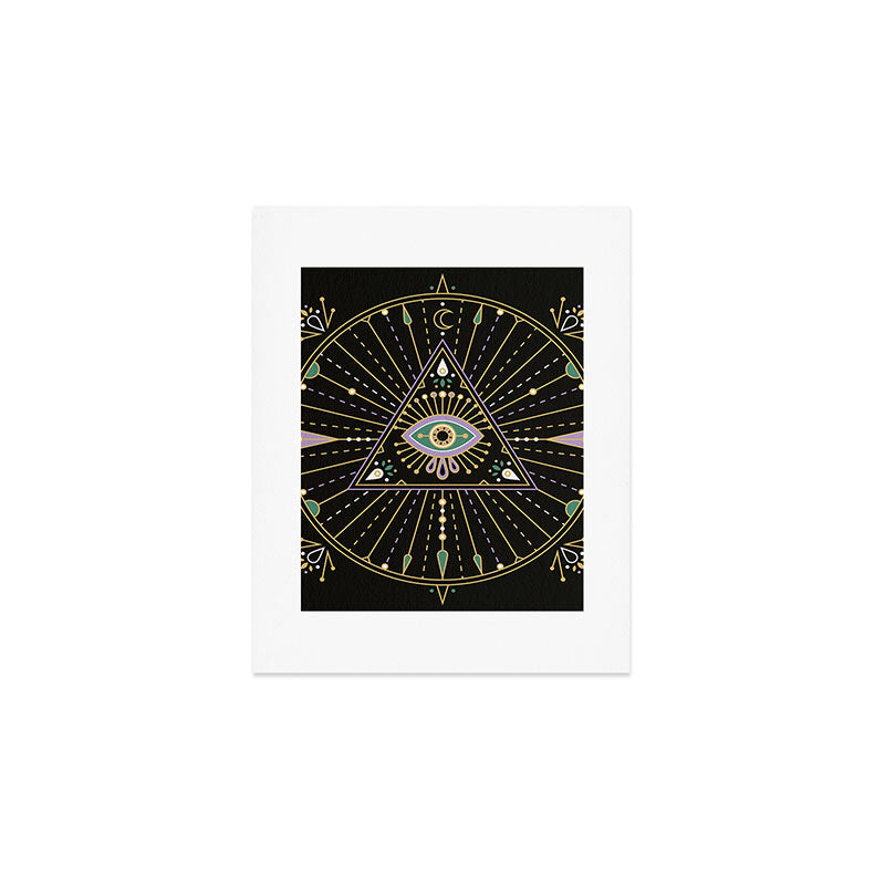 Evil Eye Mandala - Black Art Print Gallery Image 1