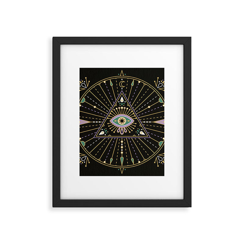 Evil Eye Mandala - Black Framed Art Print Gallery Image 6