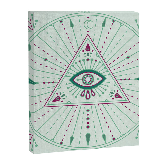 Evil Eye Mandala - Mint Canvas Print Gallery Image 1