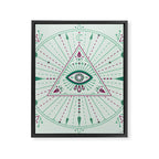 Evil Eye Mandala - Mint Framed Canvas Print Gallery Image 8