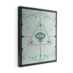 Evil Eye Mandala - Mint Framed Canvas Print Gallery Image 2