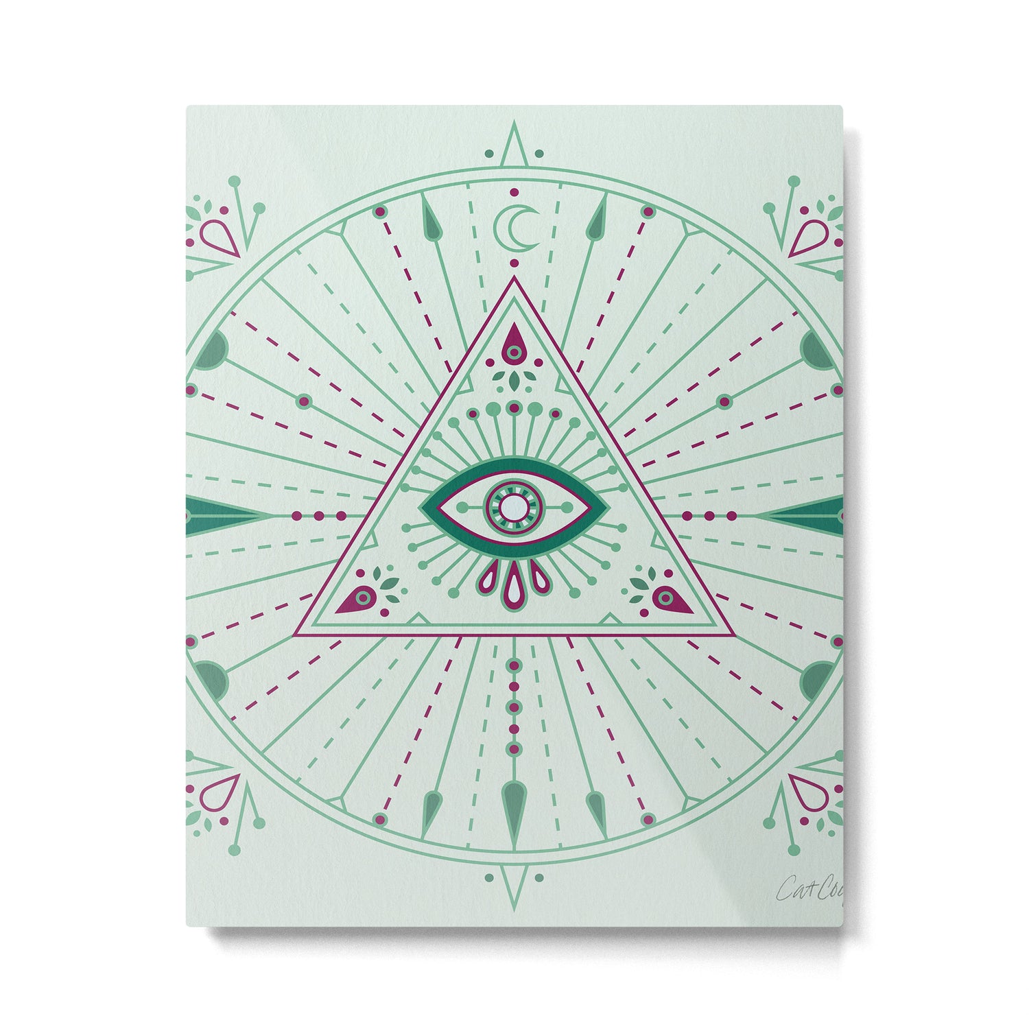 Evil Eye Mandala - Mint Metal Print Gallery Image 6