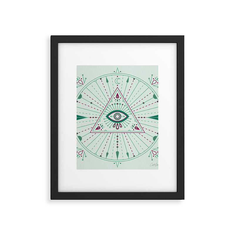 Evil Eye Mandala - Mint Framed Art Print Gallery Image 6
