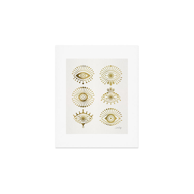Evil Eyes - Gold Palette Art Print Gallery Image 1