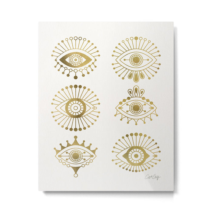 Evil Eyes - Gold Palette Metal Print Gallery Image 1