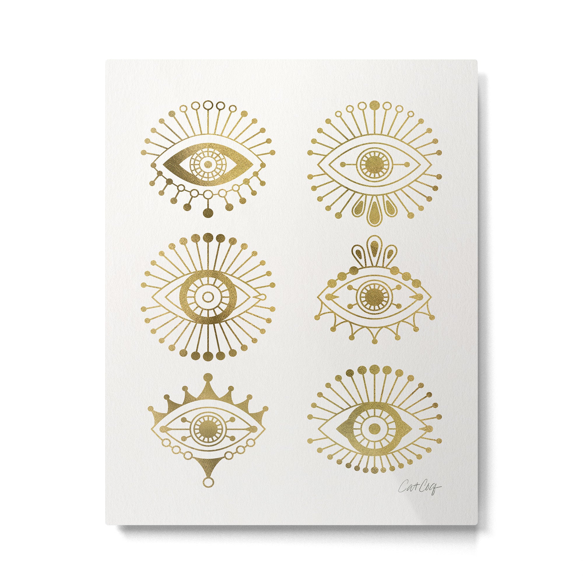 Evil Eyes - Gold Palette Metal Print Gallery Image 4