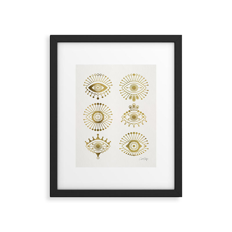 Evil Eyes - Gold Palette Framed Art Print Gallery Image 5