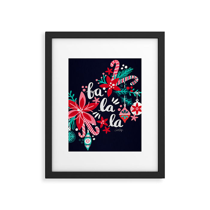 Fa La La Bouquet - Navy Framed Art Print Gallery Image 1