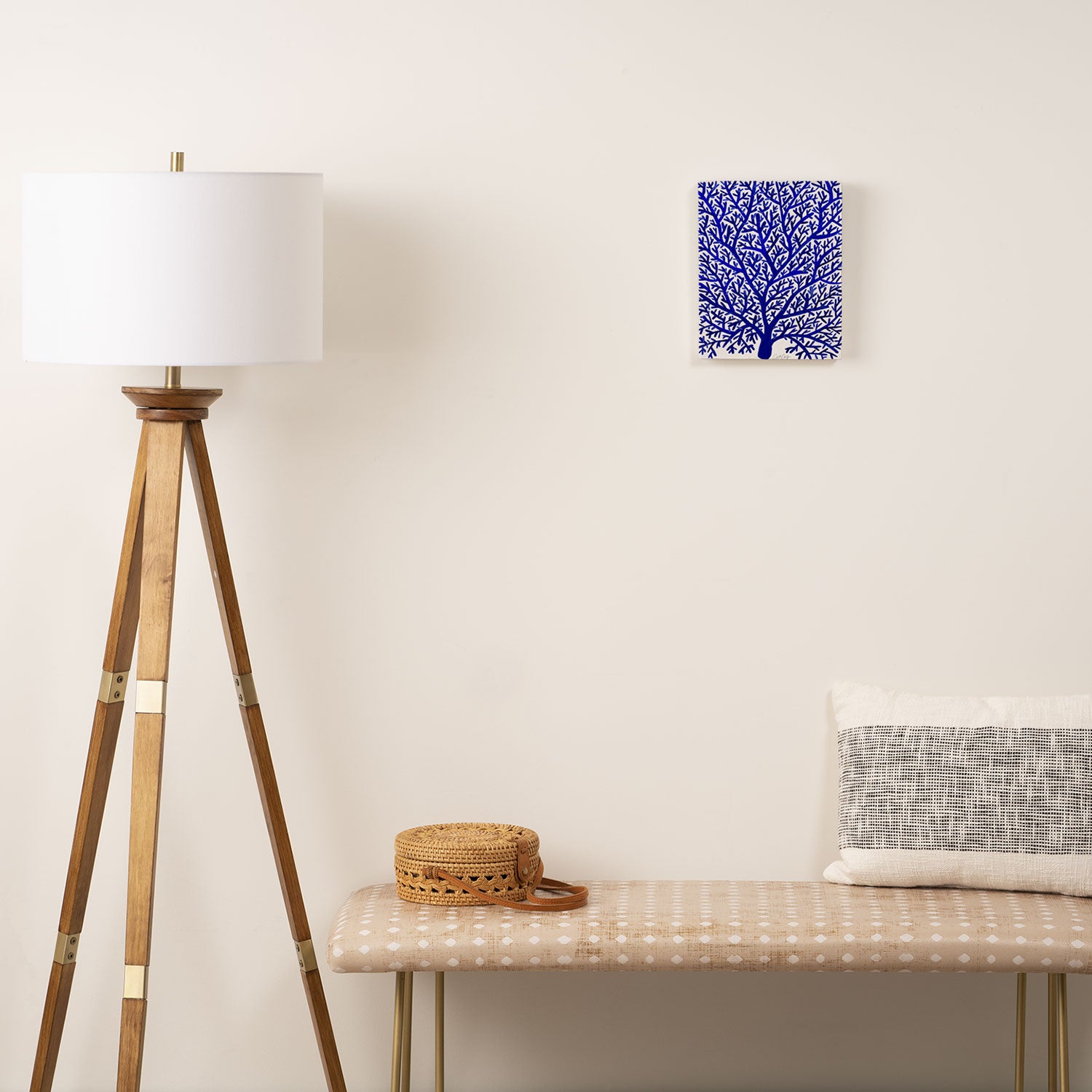 Fan Coral - Navy Canvas Print Gallery Image 2