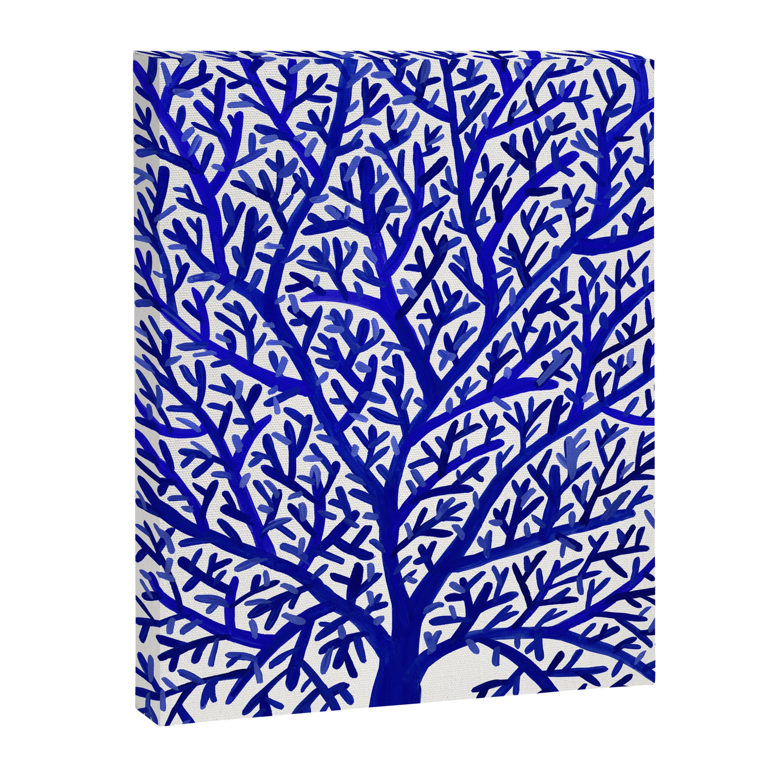 Fan Coral - Navy Canvas Print Gallery Image 6