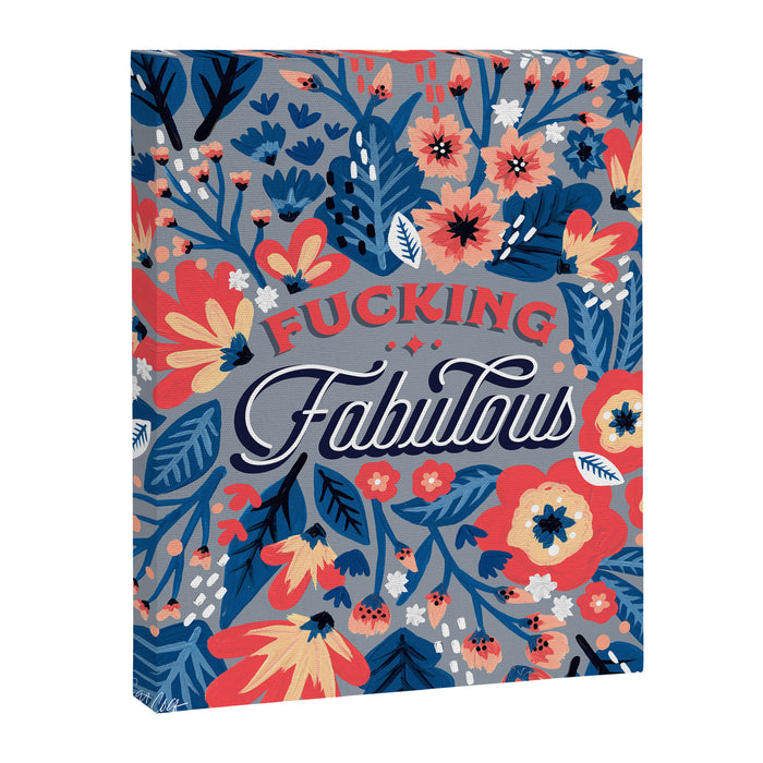 F*cking Fabulous - Denim & Coral Palette Canvas Print Gallery Image 1